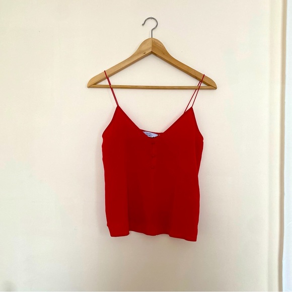 & other stories Silk Camisole Top in Red - Picture 4 of 12